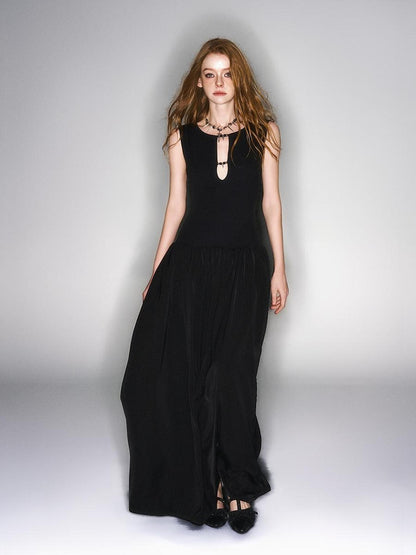 HEMOGLOBIN Cutout Studded Spliced Black Cotton Women&