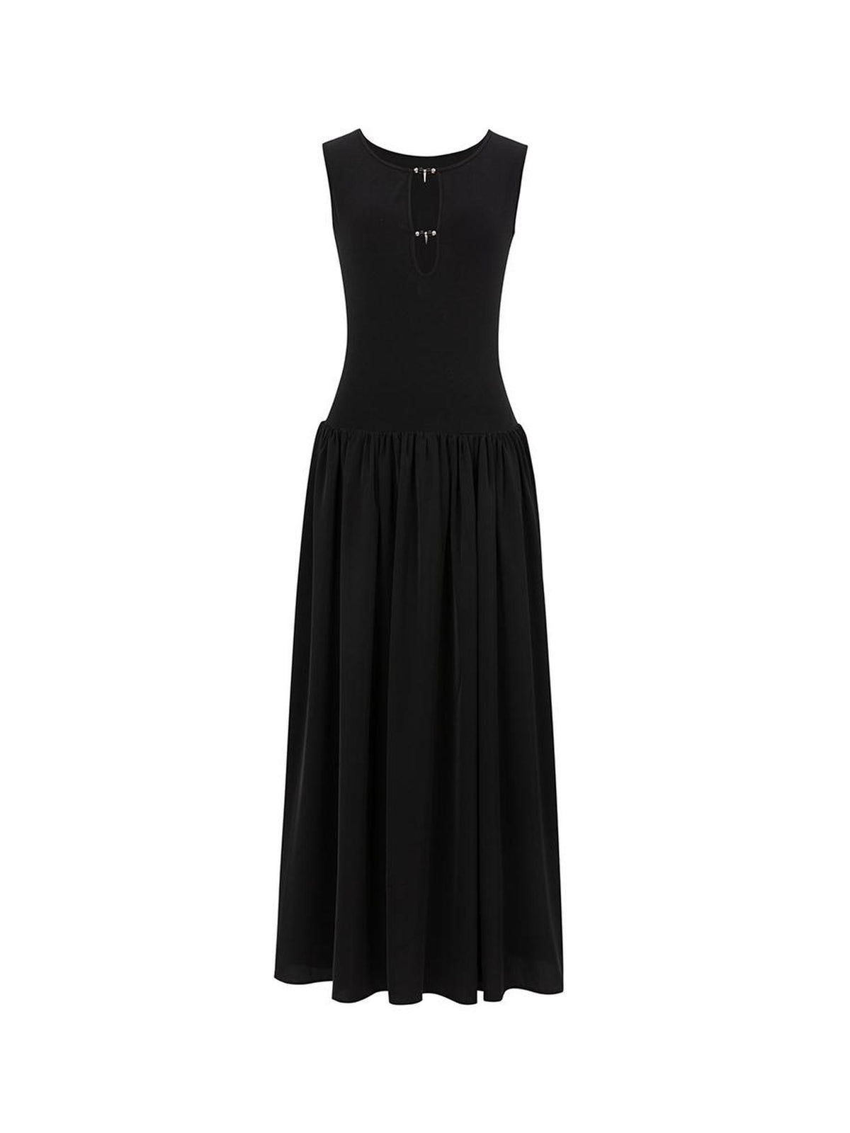 HEMOGLOBIN Cutout Studded Spliced Black Cotton Women&