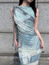 HEMOGLOBIN_Double_Layer_Mesh_Print_Sleeveless_Ruched_Women&