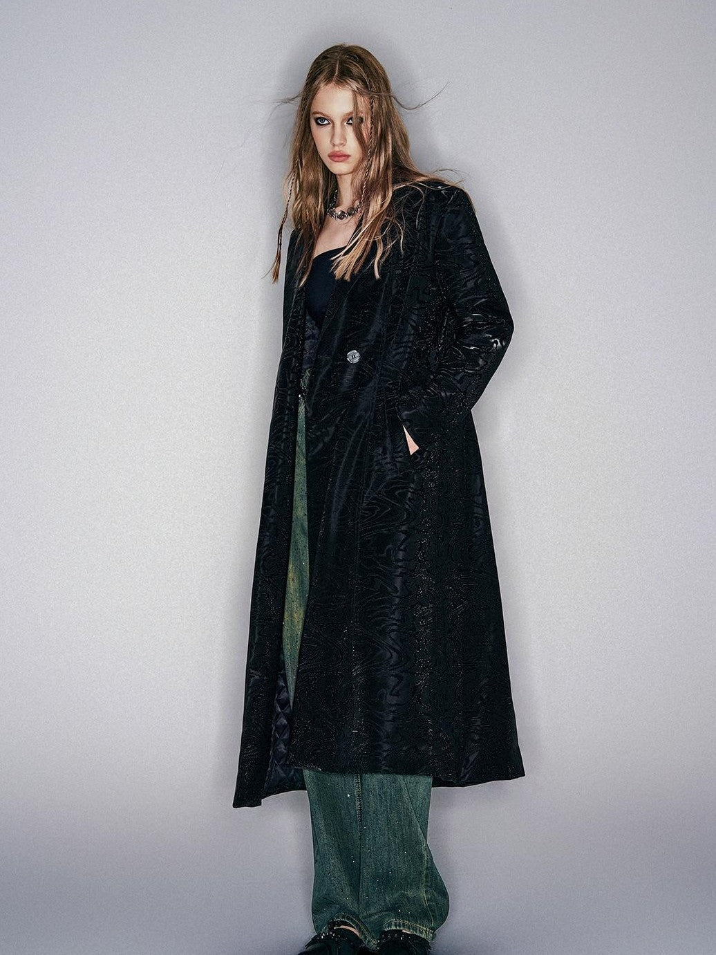 HEMOGLOBIN Embossed Faux Leather Slim Fit Women&
