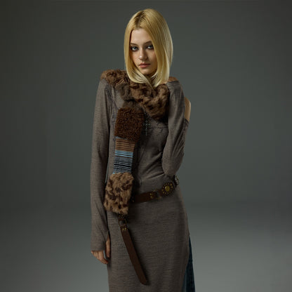 HEMOGLOBIN_Faux_Fur_Striped_Geometric_Rectangle_Women&