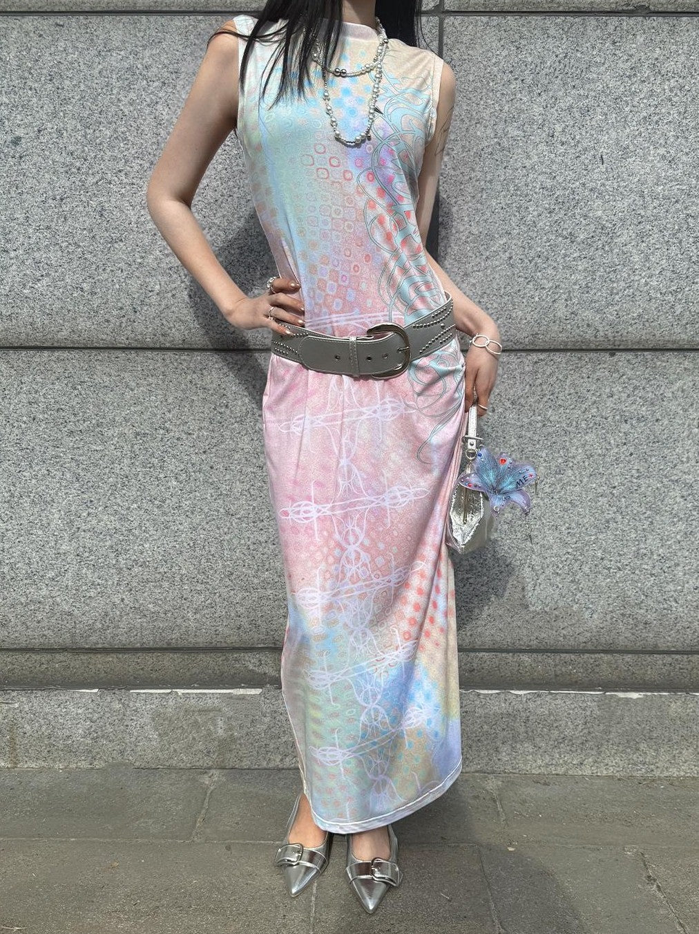 HEMOGLOBIN Gradient Halo Polka Dot Print Sleeveless Women&