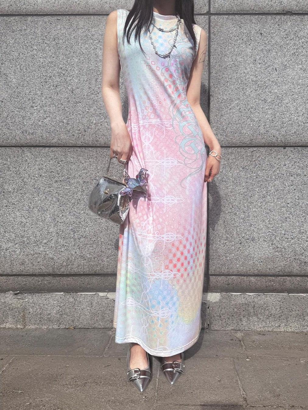 HEMOGLOBIN Gradient Halo Polka Dot Print Sleeveless Women&