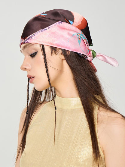 HEMOGLOBIN Hand Painted Print Pink Polyester Women&