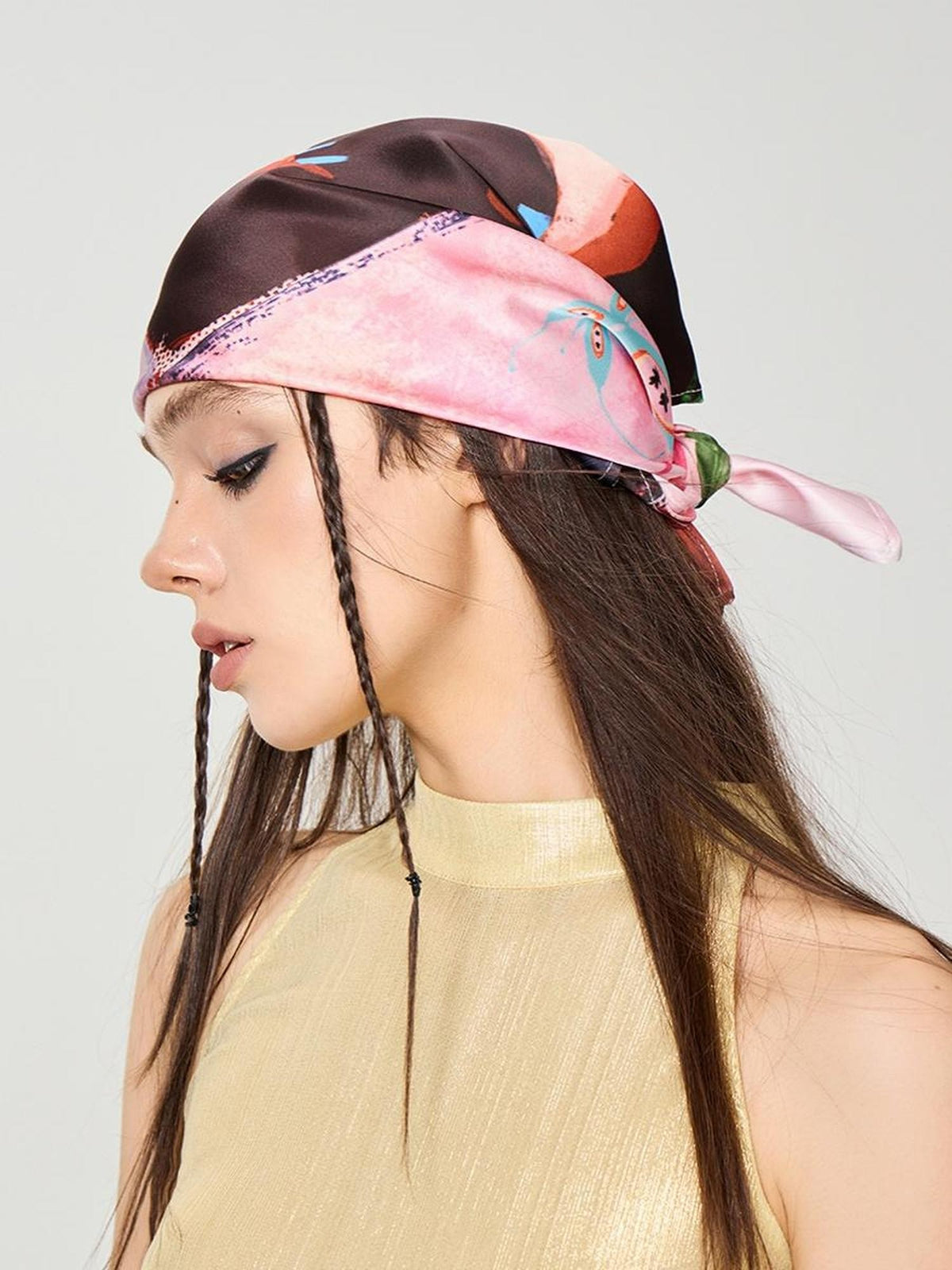 HEMOGLOBIN Hand Painted Print Pink Polyester Women&