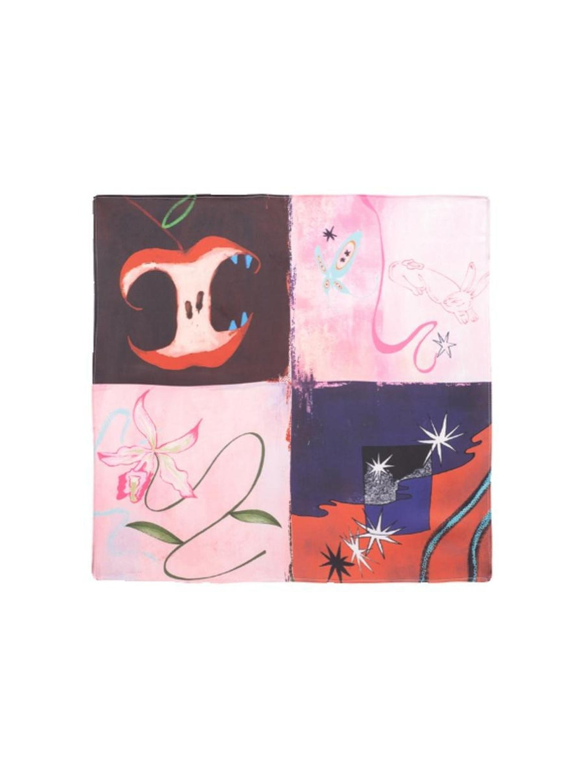 HEMOGLOBIN Hand Painted Print Pink Polyester Women&