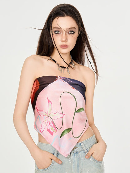 HEMOGLOBIN Hand Painted Print Pink Polyester Women&