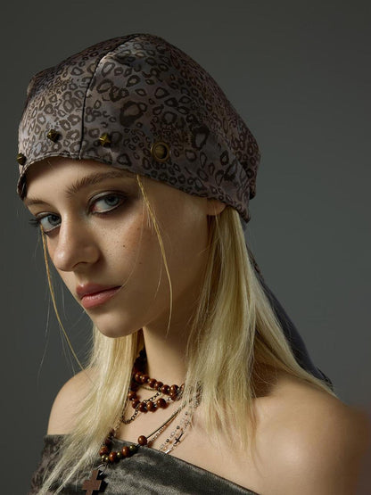HEMOGLOBIN Leopard Print Studded Subculture Women&