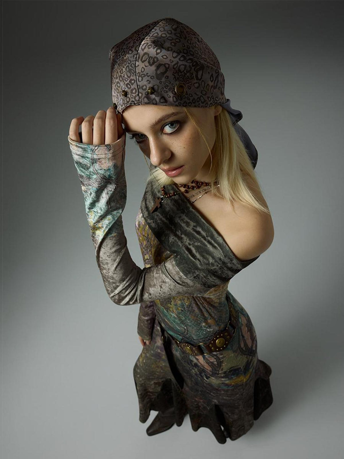 HEMOGLOBIN Leopard Print Studded Subculture Women&