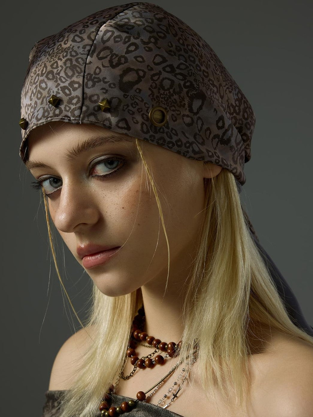 HEMOGLOBIN Leopard Print Studded Subculture Women&