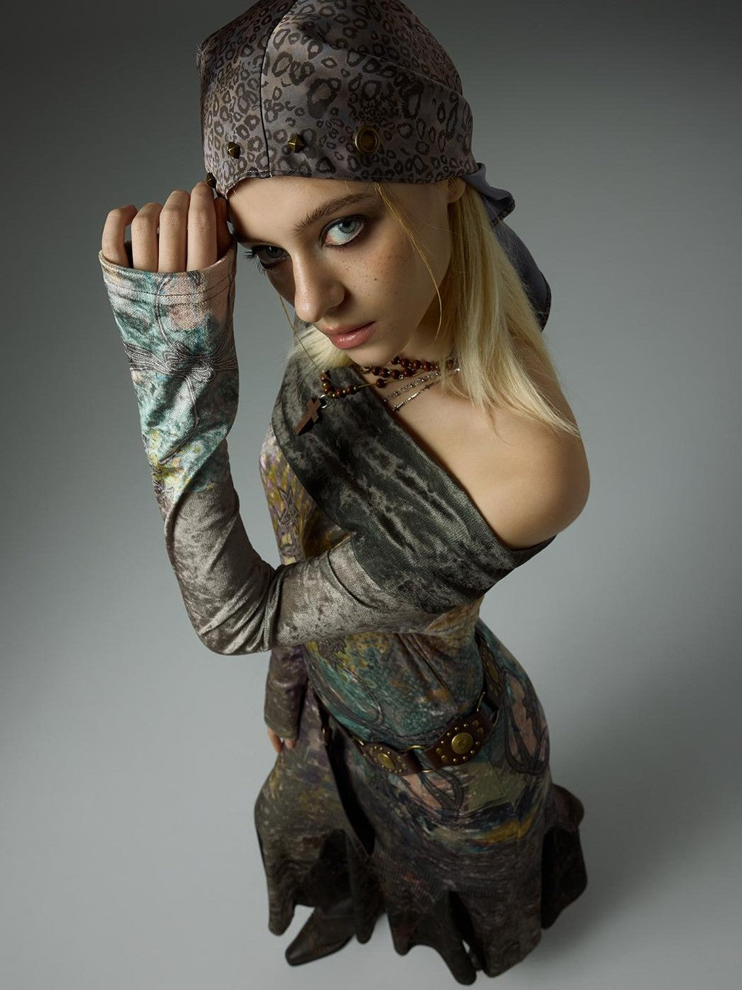 HEMOGLOBIN Leopard Print Studded Subculture Women&