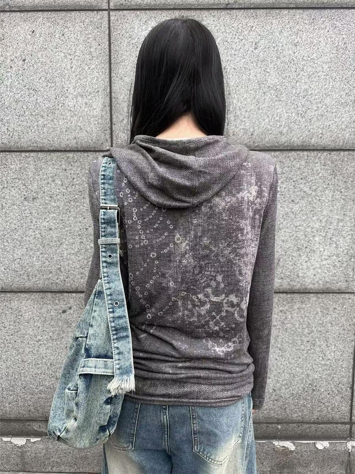 HEMOGLOBIN Print Faux Layered Button Women&