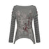 HEMOGLOBIN_Print_Grey_Red_Color_Block_Striped_Women&