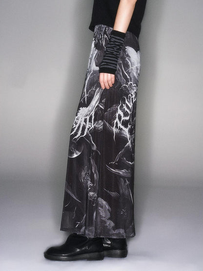 HEMOGLOBIN Print Punk Street Black Grey Mesh Women&