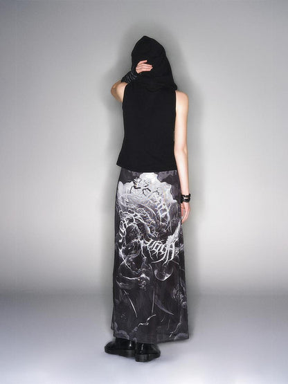 HEMOGLOBIN Print Punk Street Black Grey Mesh Women&