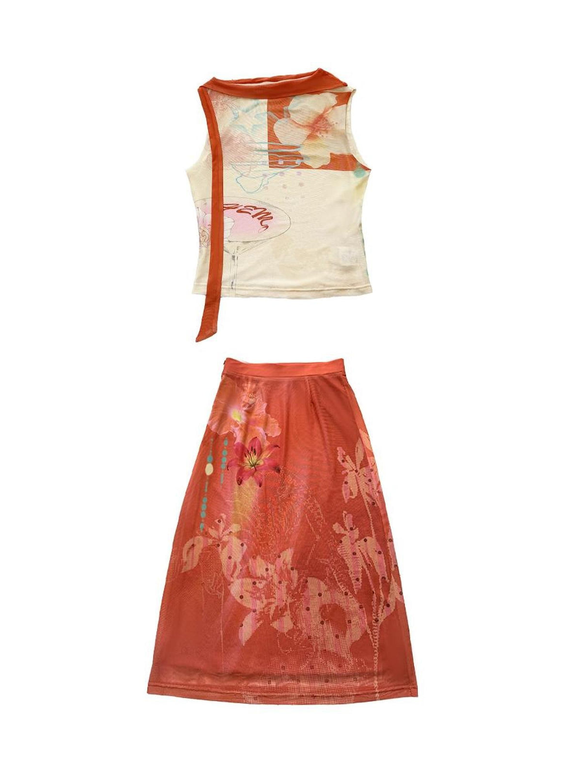 HEMOGLOBIN Printed Botanical Layered Mesh Women&