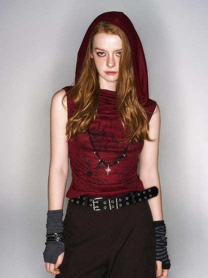 HEMOGLOBIN Printed Hooded Punk Women&