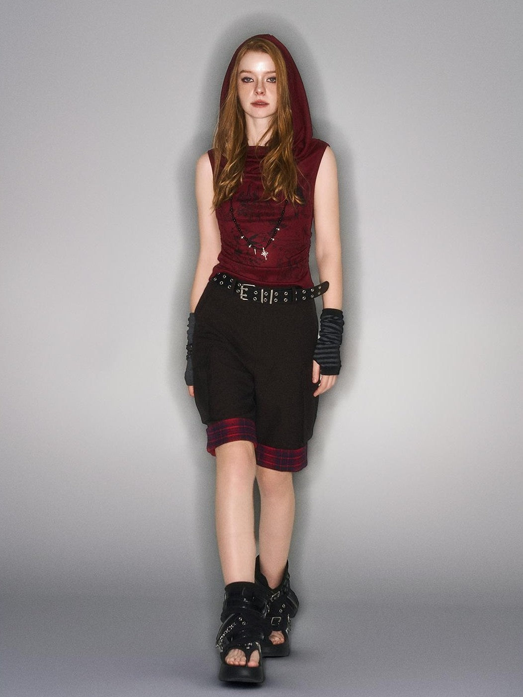HEMOGLOBIN Printed Hooded Punk Women&