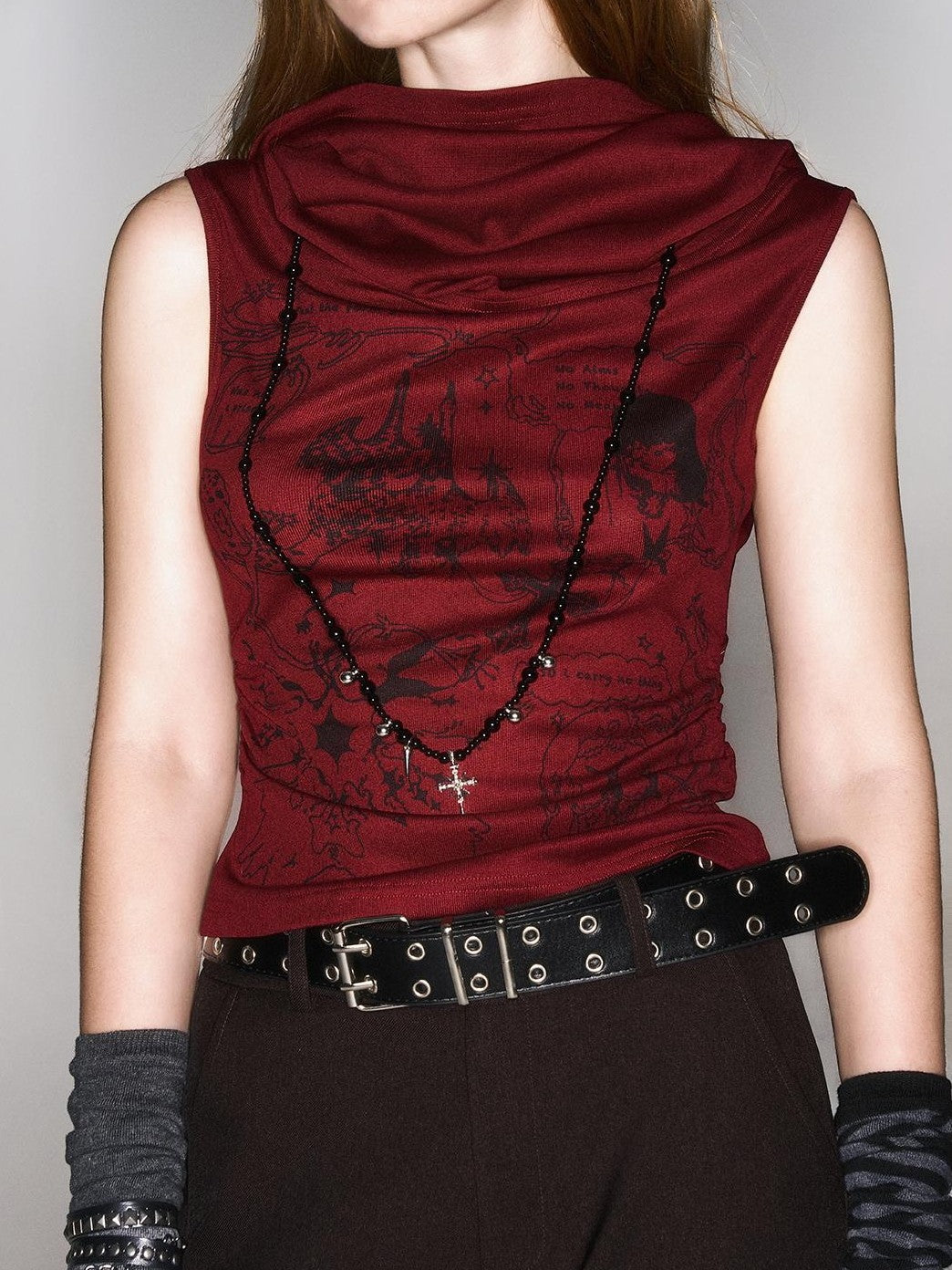 HEMOGLOBIN Printed Hooded Punk Women&