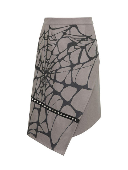 HEMOGLOBIN Printed Spiderweb Studded A Line Women&