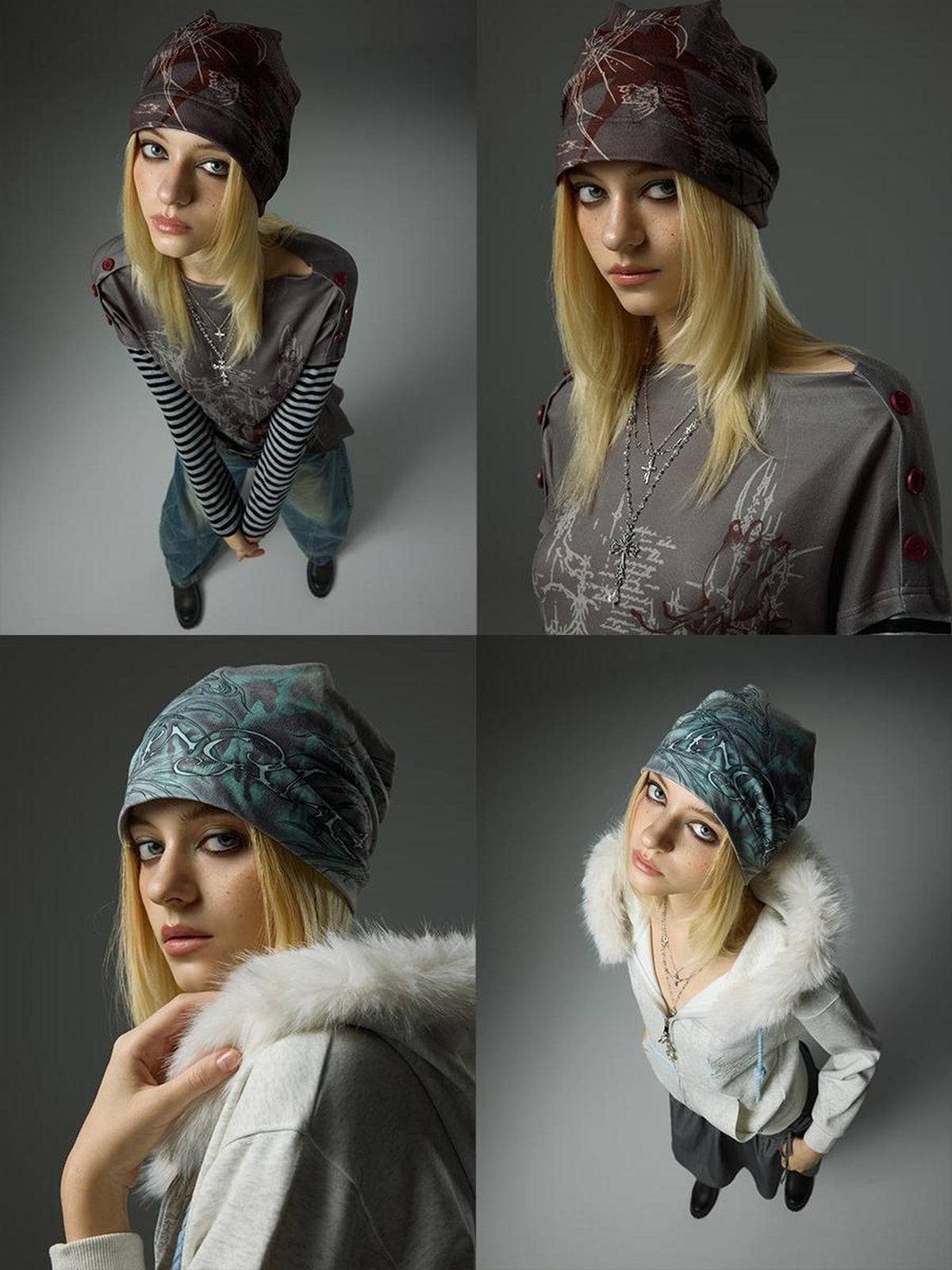 HEMOGLOBIN Punk Print Slouchy Women&