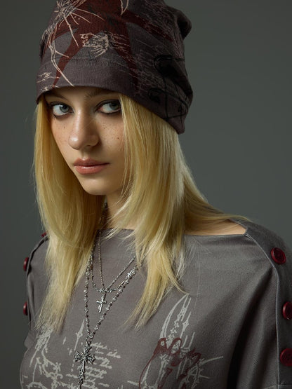 HEMOGLOBIN Punk Print Slouchy Women&
