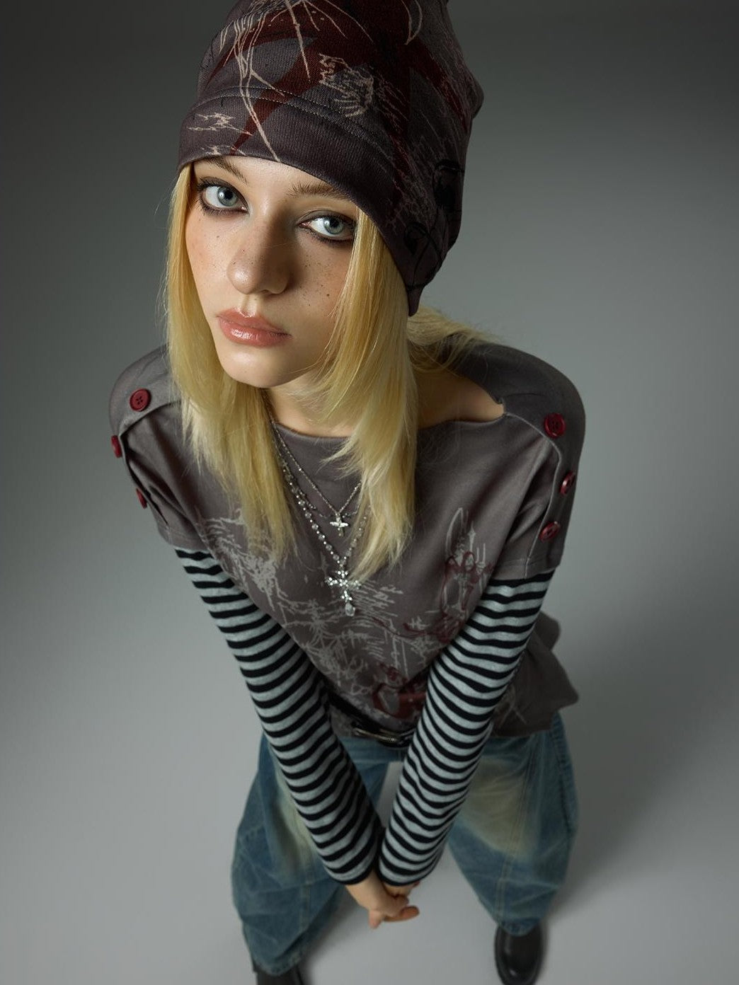 HEMOGLOBIN Punk Print Slouchy Women&