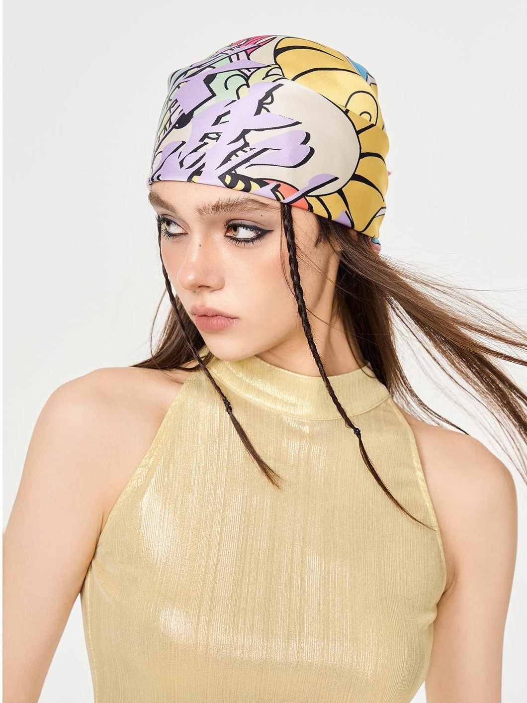 HEMOGLOBIN Purple Hand Painted Dragon Tiger Print Women&
