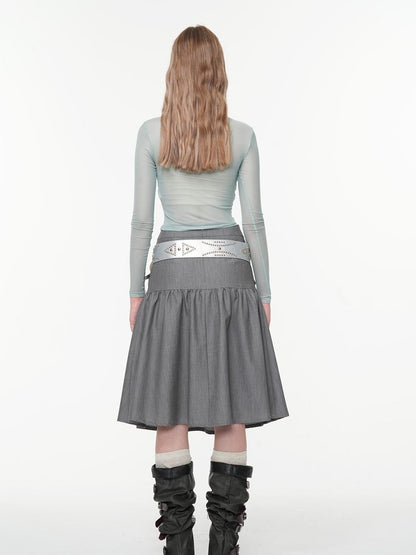 HEMOGLOBIN Ruched Design Gray Minimalist Commute Women&