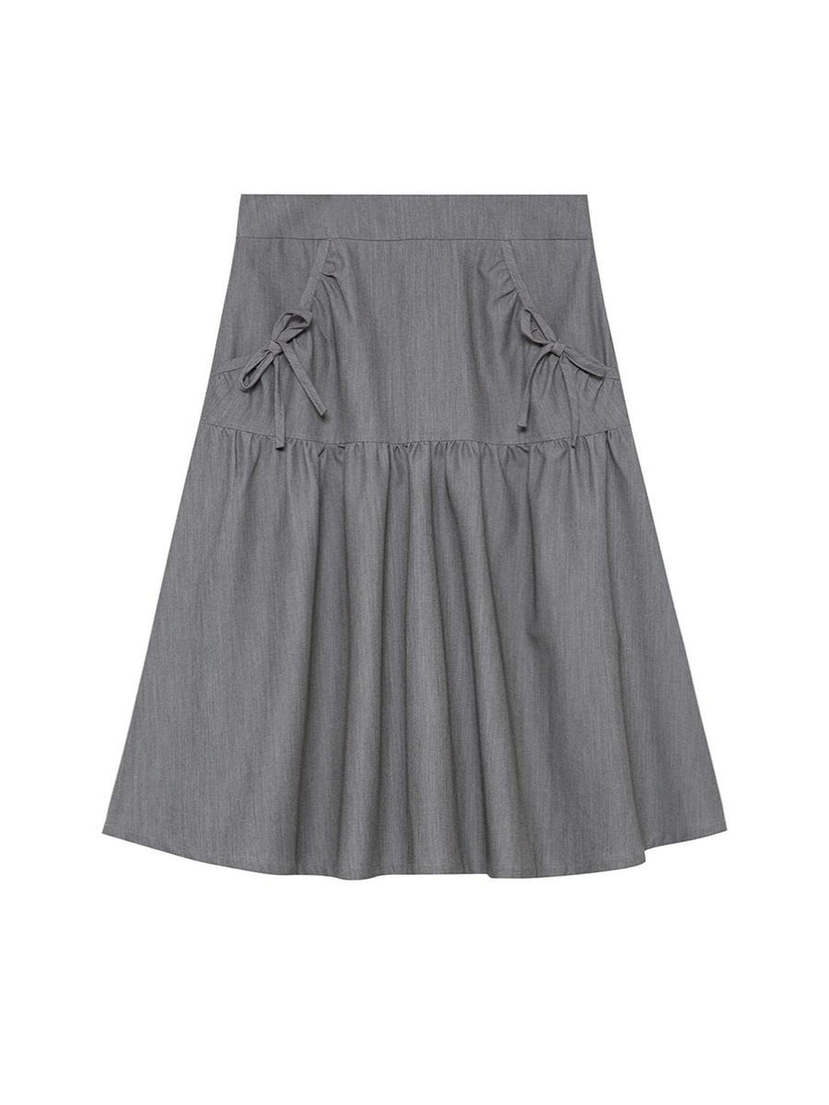 HEMOGLOBIN Ruched Design Gray Minimalist Commute Women&