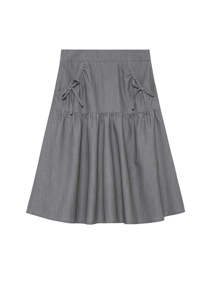 HEMOGLOBIN Ruched Design Gray Minimalist Commute Women&