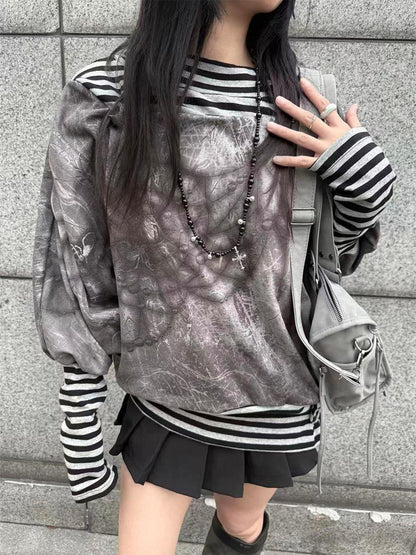 HEMOGLOBIN Striped Print Knit Women&