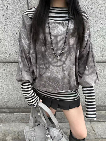 HEMOGLOBIN Striped Print Knit Women&
