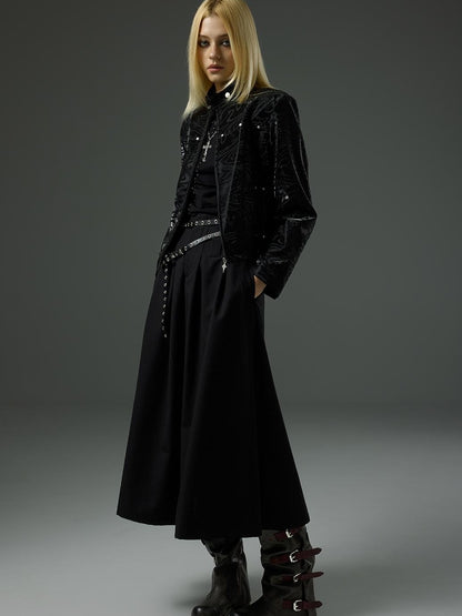 HEMOGLOBIN Studded Punk Slim Cropped Pu Women&