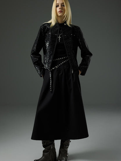 HEMOGLOBIN Studded Punk Slim Cropped Pu Women&