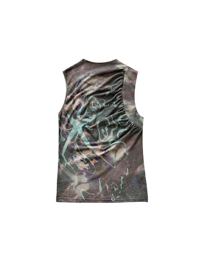 HEMOGLOBIN Vintage Tie Dye Print Slim Fit Women&