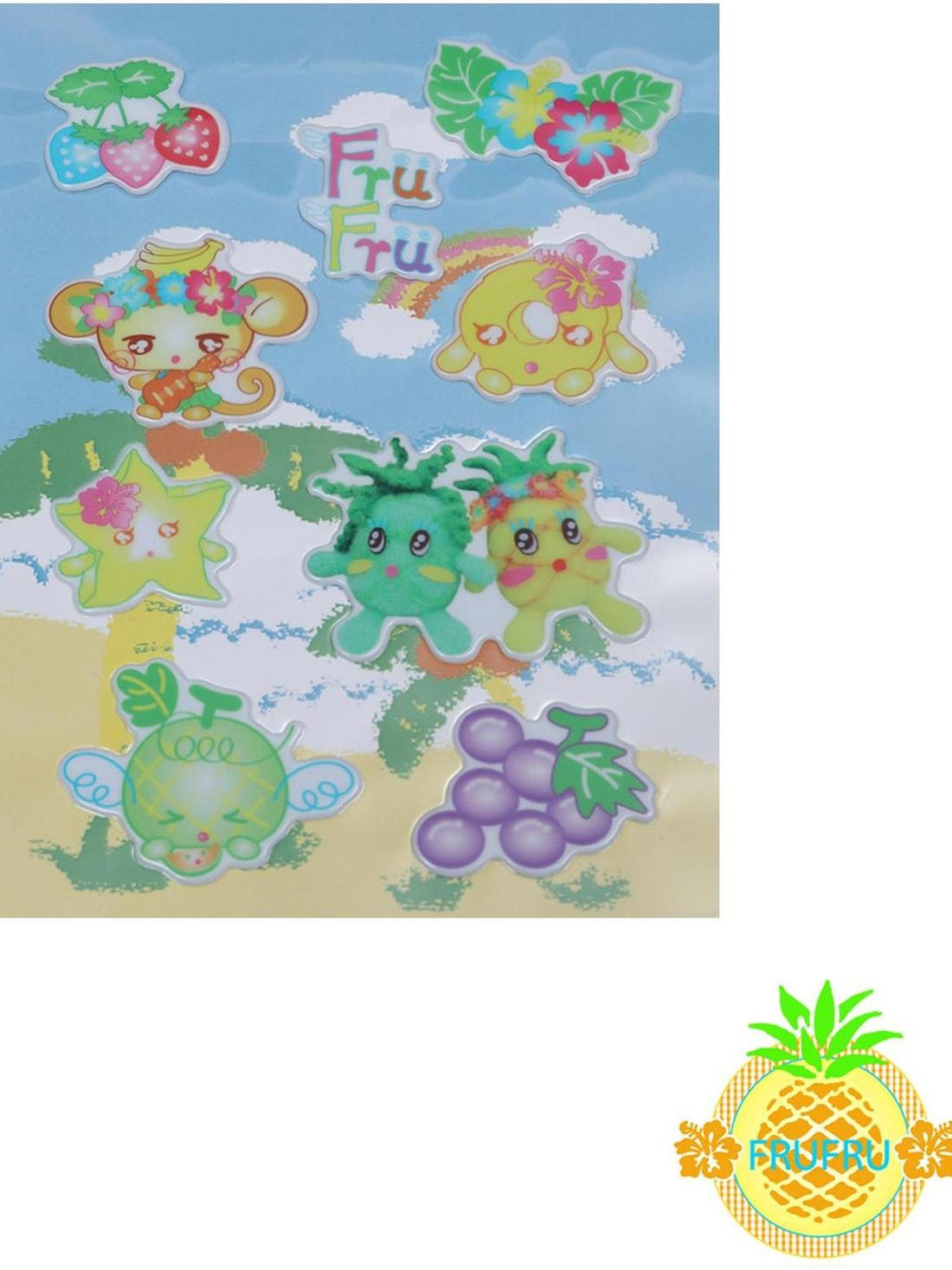 Frufru Gulu Hawaii Dream 3D Fruit Stickers Cute Tropical Fruit Series