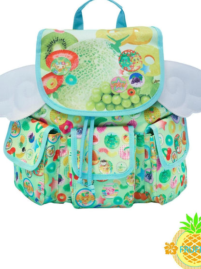 Hawaii Dream Fruit Print Backpack With Detachable Wings