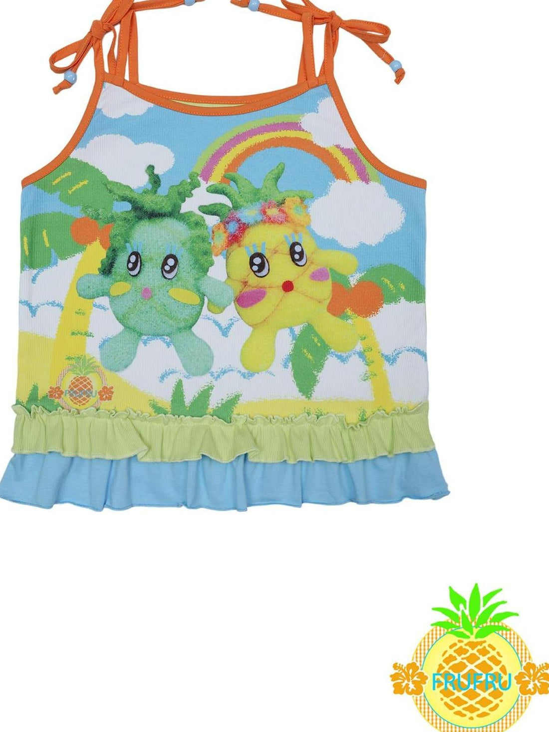 Frufru Gulu Hawaiian Dream Cartoon Knit Vest Top With Print