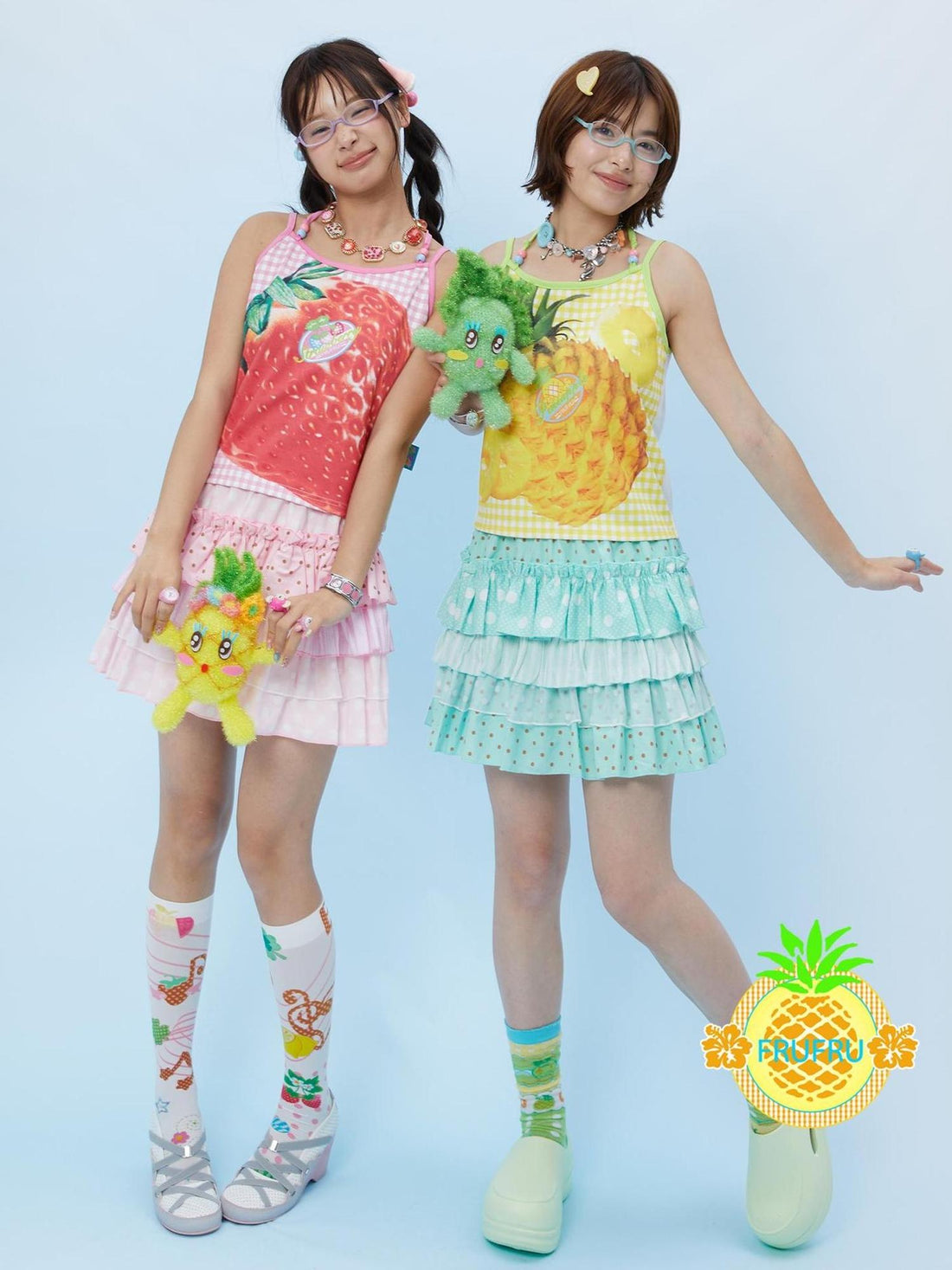 Frufru Gulu Hawaiian Dream Polka Dot Cake Skirt Cute Flowy