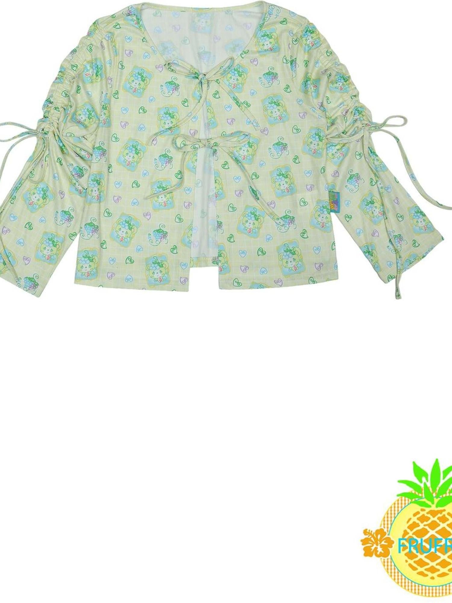 Frufru Gulu Hawaiian Dream Print Casual Sun Protection Top