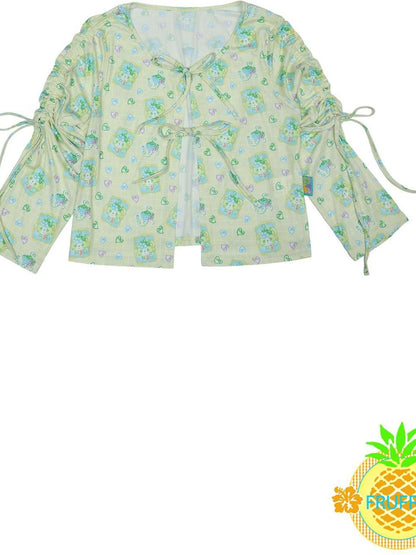 Frufru Gulu Hawaiian Dream Print Casual Sun Protection Top