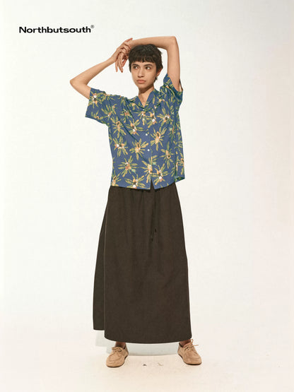 Hawaiian Holiday Fun Print Relaxed Vacation Shirt