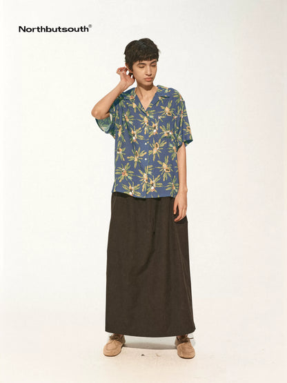 Hawaiian Holiday Fun Print Relaxed Vacation Shirt