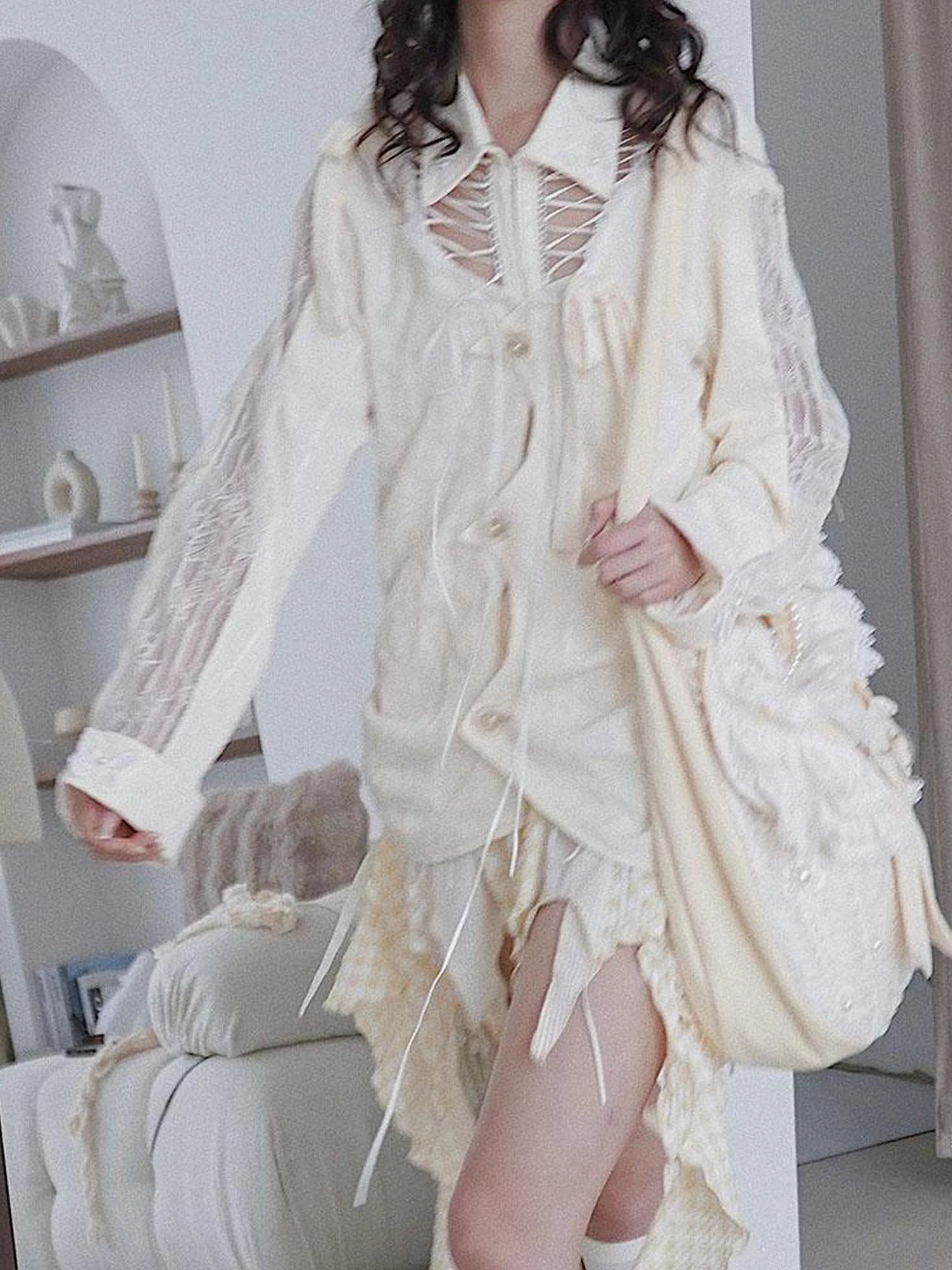 Heavy Industrial Textured Structured Shirt Original Cut