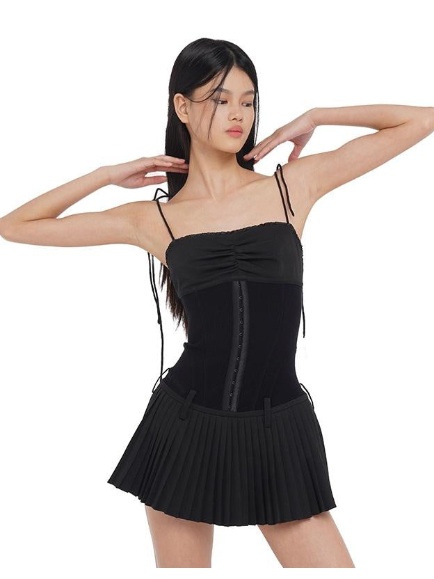 Heavy Pleat Strap Dress