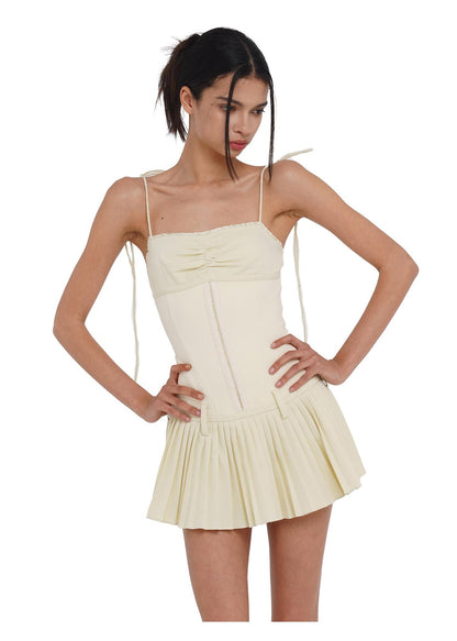 Heavy Pleat Strap Dress