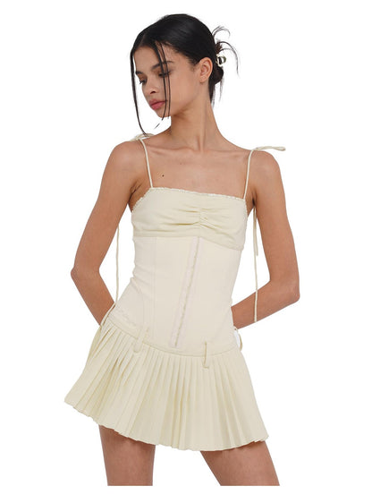 Heavy Pleat Strap Dress