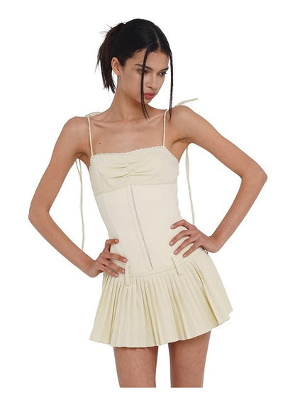 Heavy Pleat Strap Dress