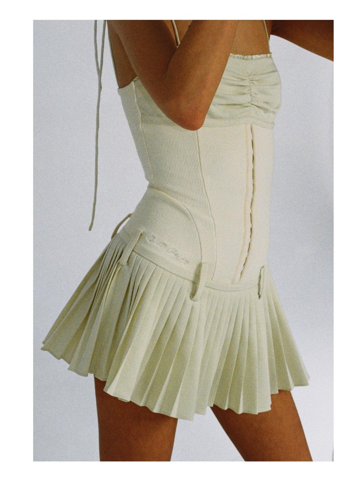 Heavy Pleat Strap Dress